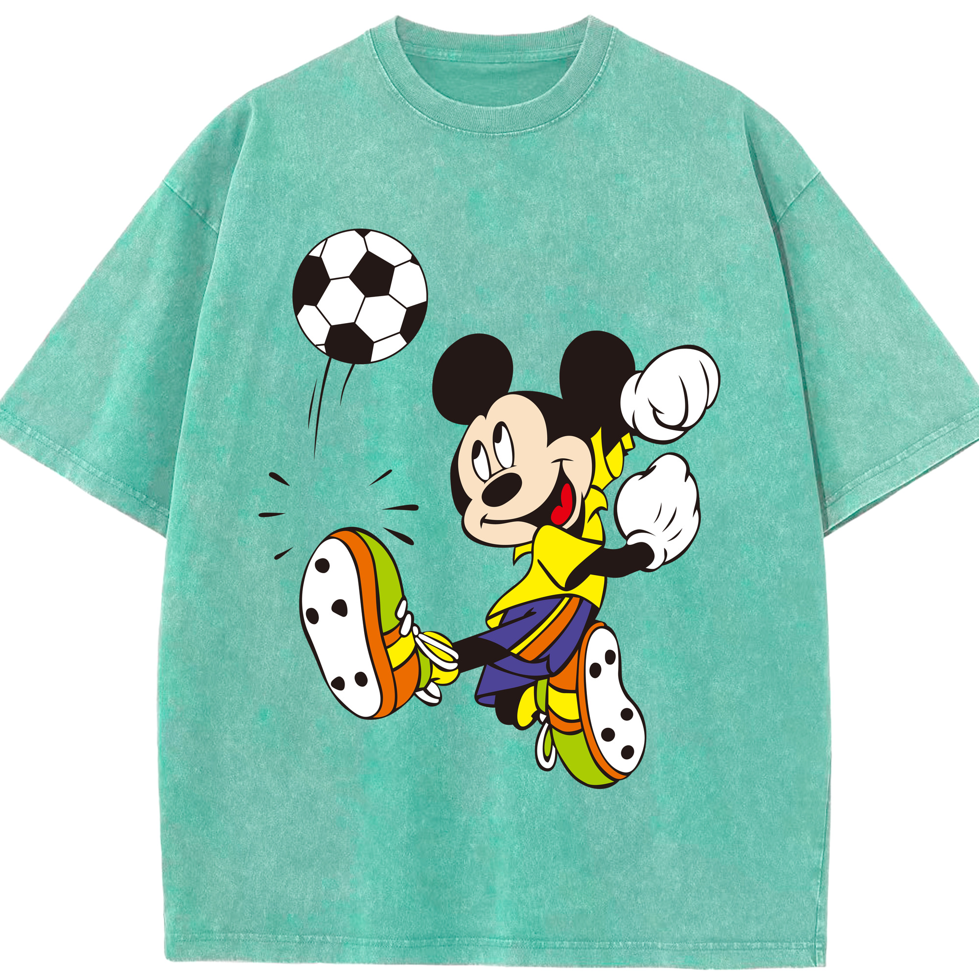 （画像用） ミッキーマウス Mickey Mouse 綿100% ヴィンテージ風 半袖Tシャツ（フロントプリント）